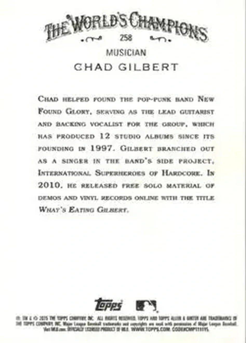 Back of Chad Gilbert