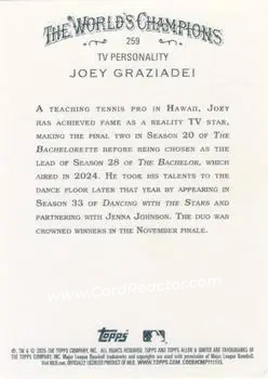 Back of Joey Graziadei