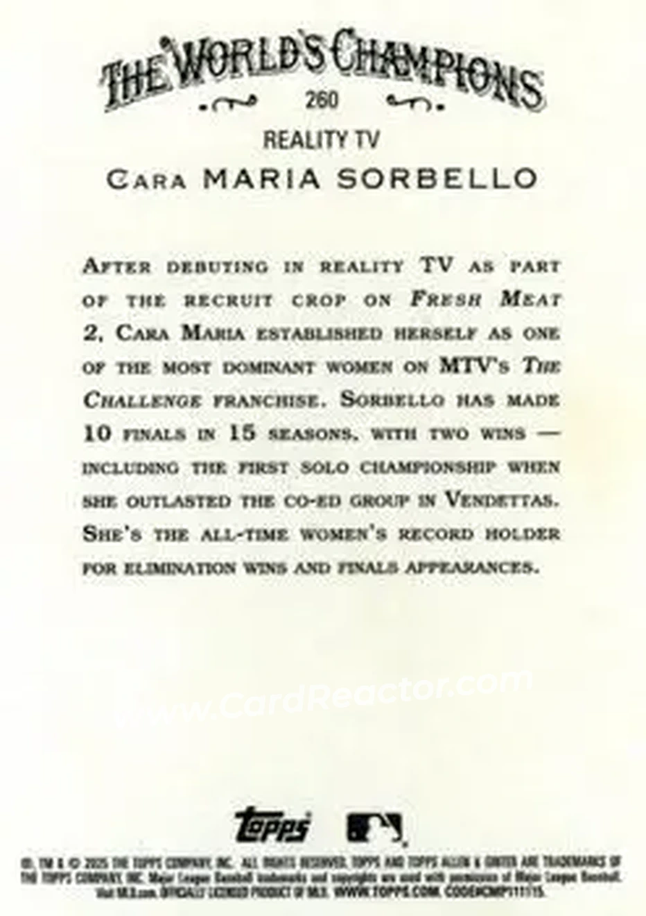 Back of Cara Maria Sorbello