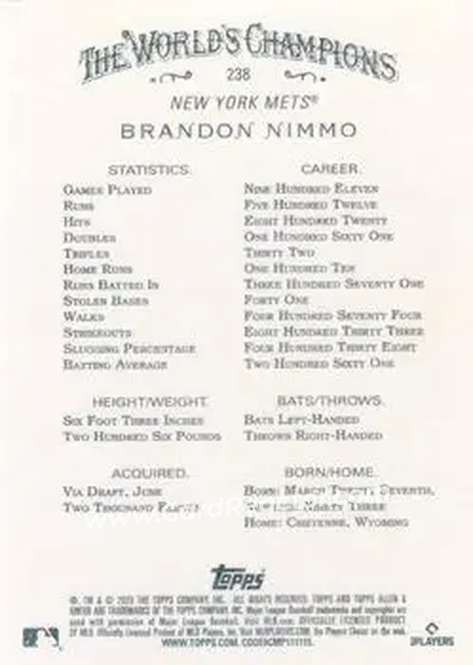 Back of Brandon Nimmo