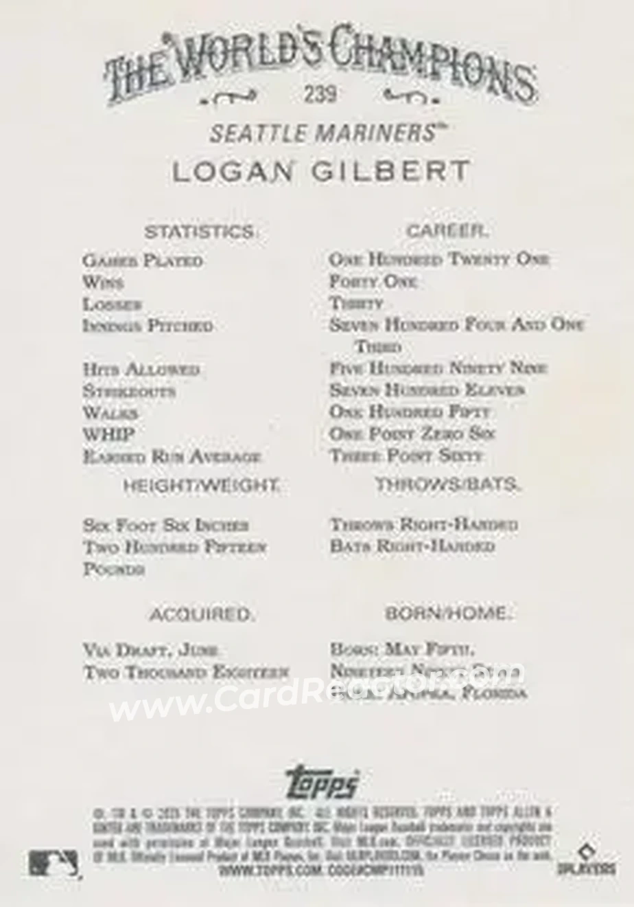Back of Logan Gilbert