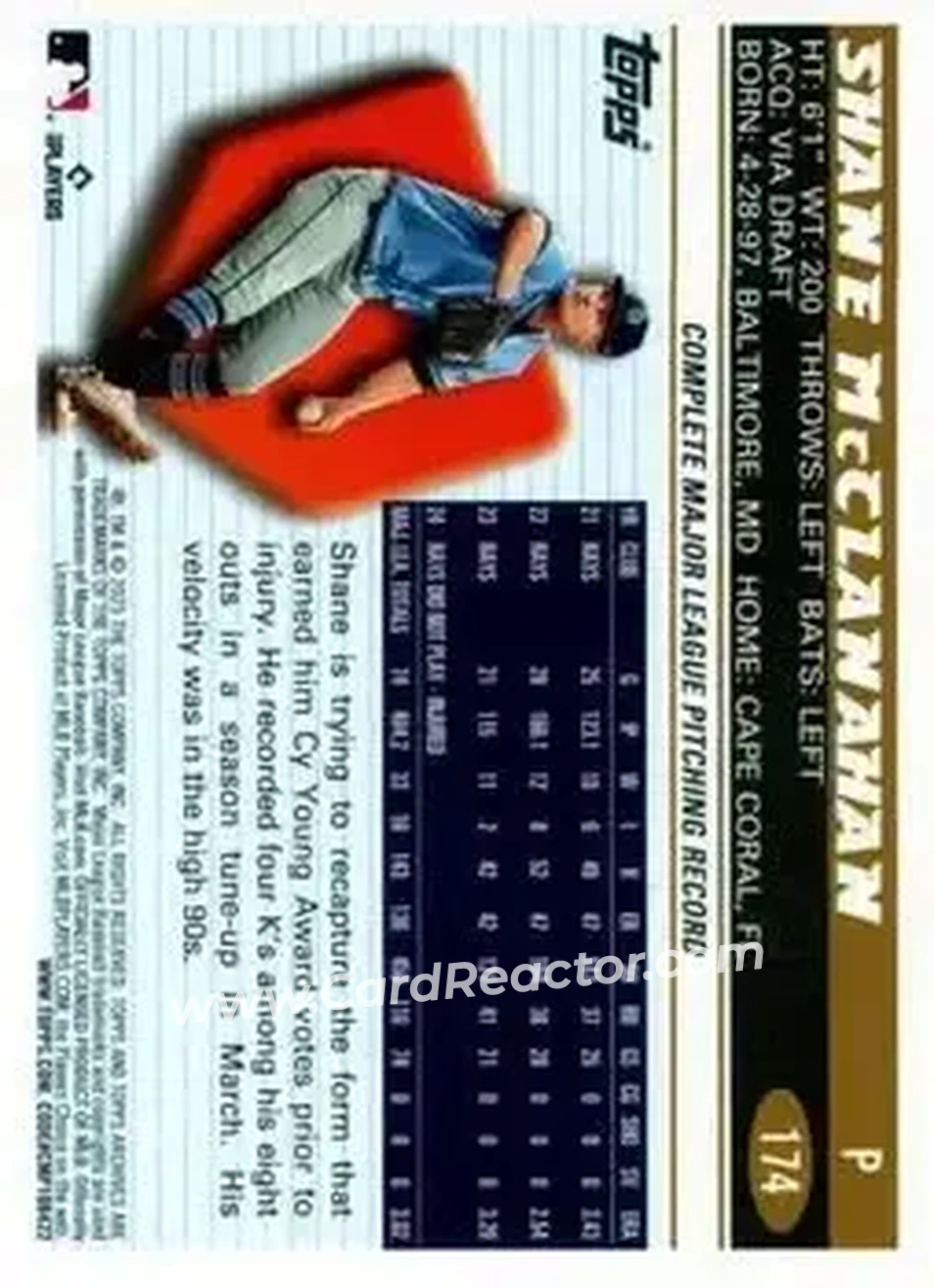 Back of Shane McClanahan