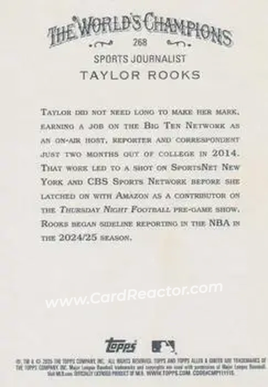 Back of Taylor Rooks