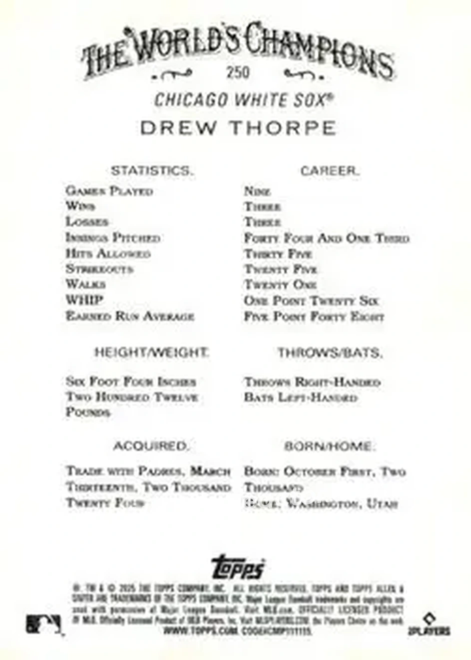 Back of Drew Thorpe
