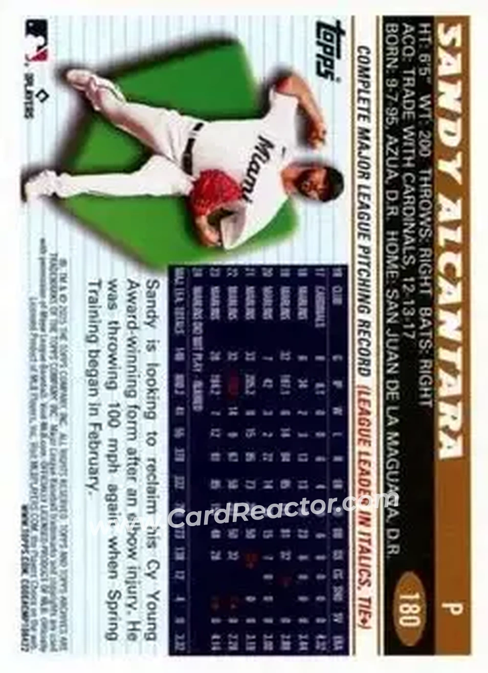 Back of Sandy Alcantara