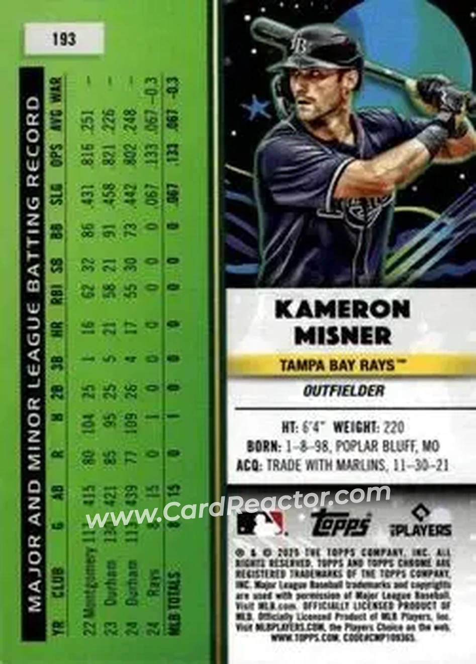 Back of Kameron Misner