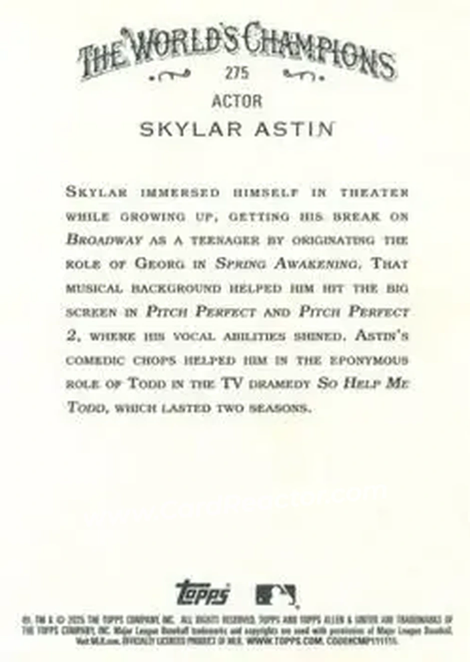 Back of Skylar Astin