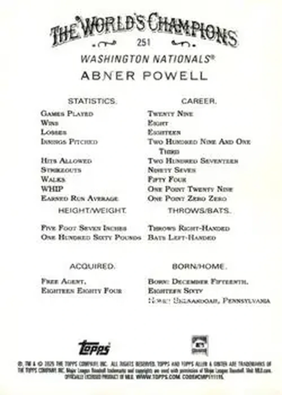 Back of Abner Powell