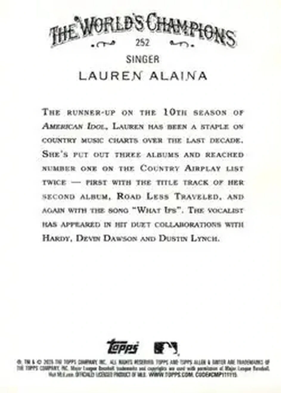 Back of Lauren Alaina