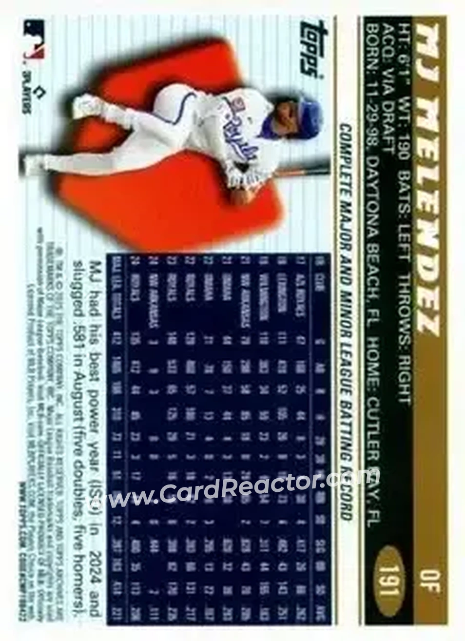 Back of MJ Melendez