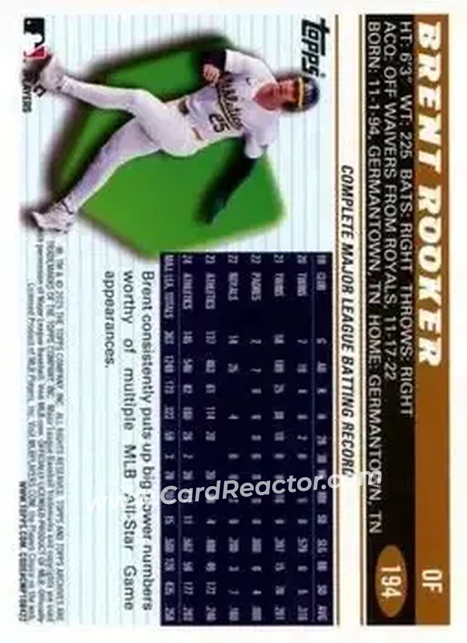 Back of Brent Rooker