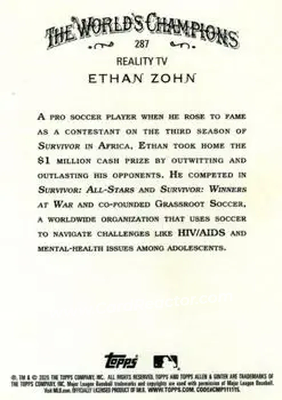 Back of Ethan Zohn