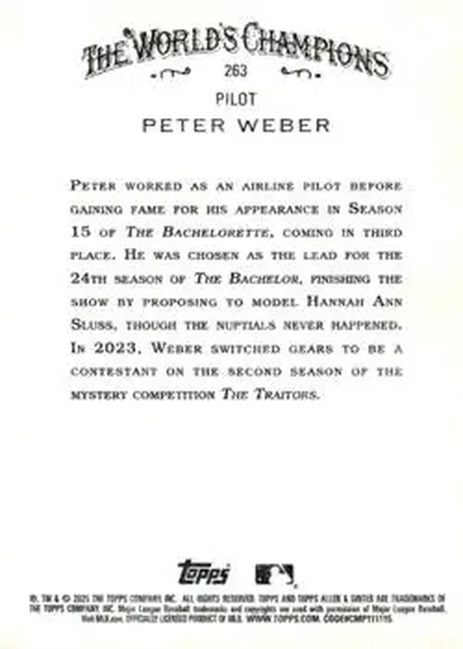 Back of Peter Weber