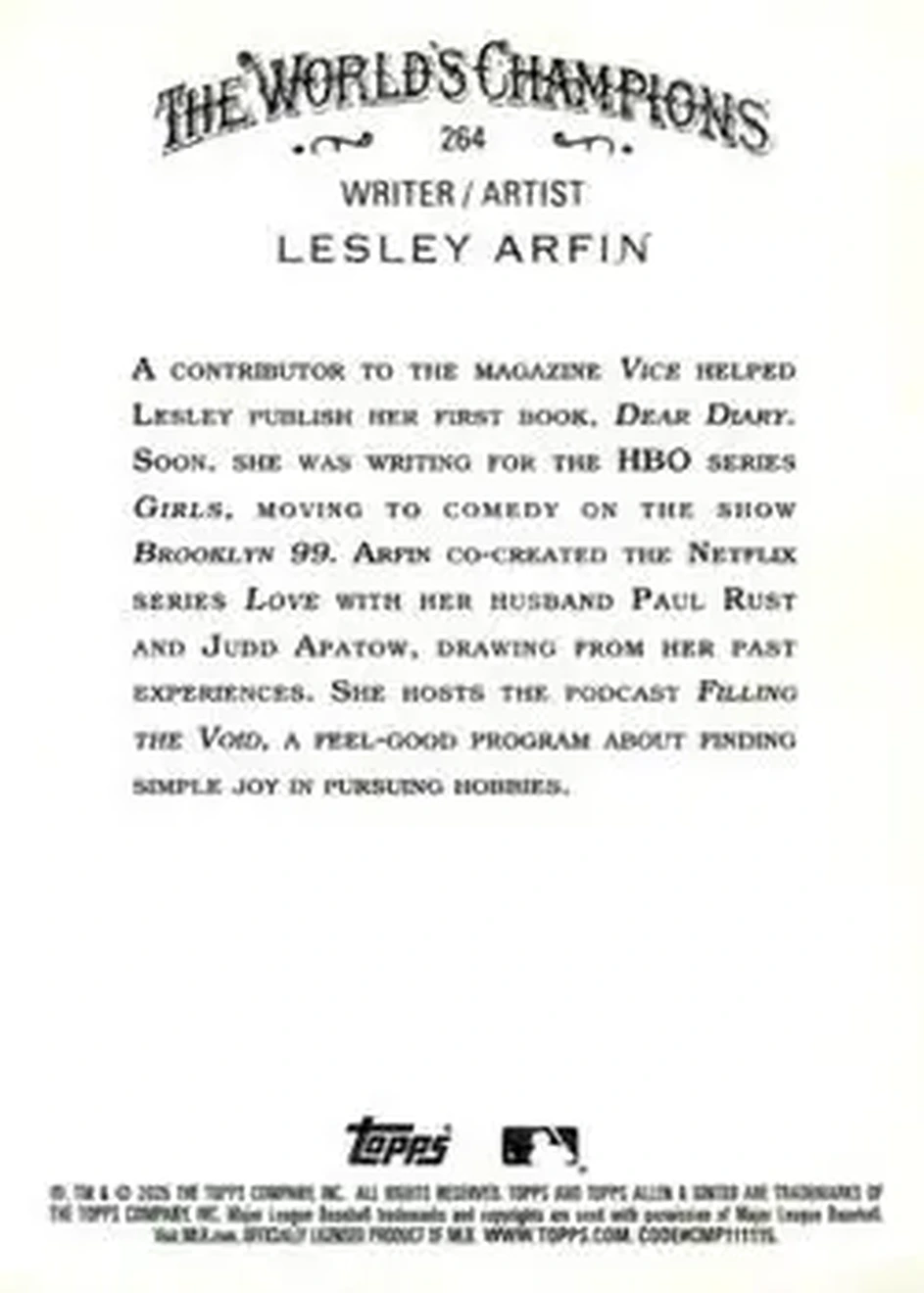 Back of Lesley Arfin