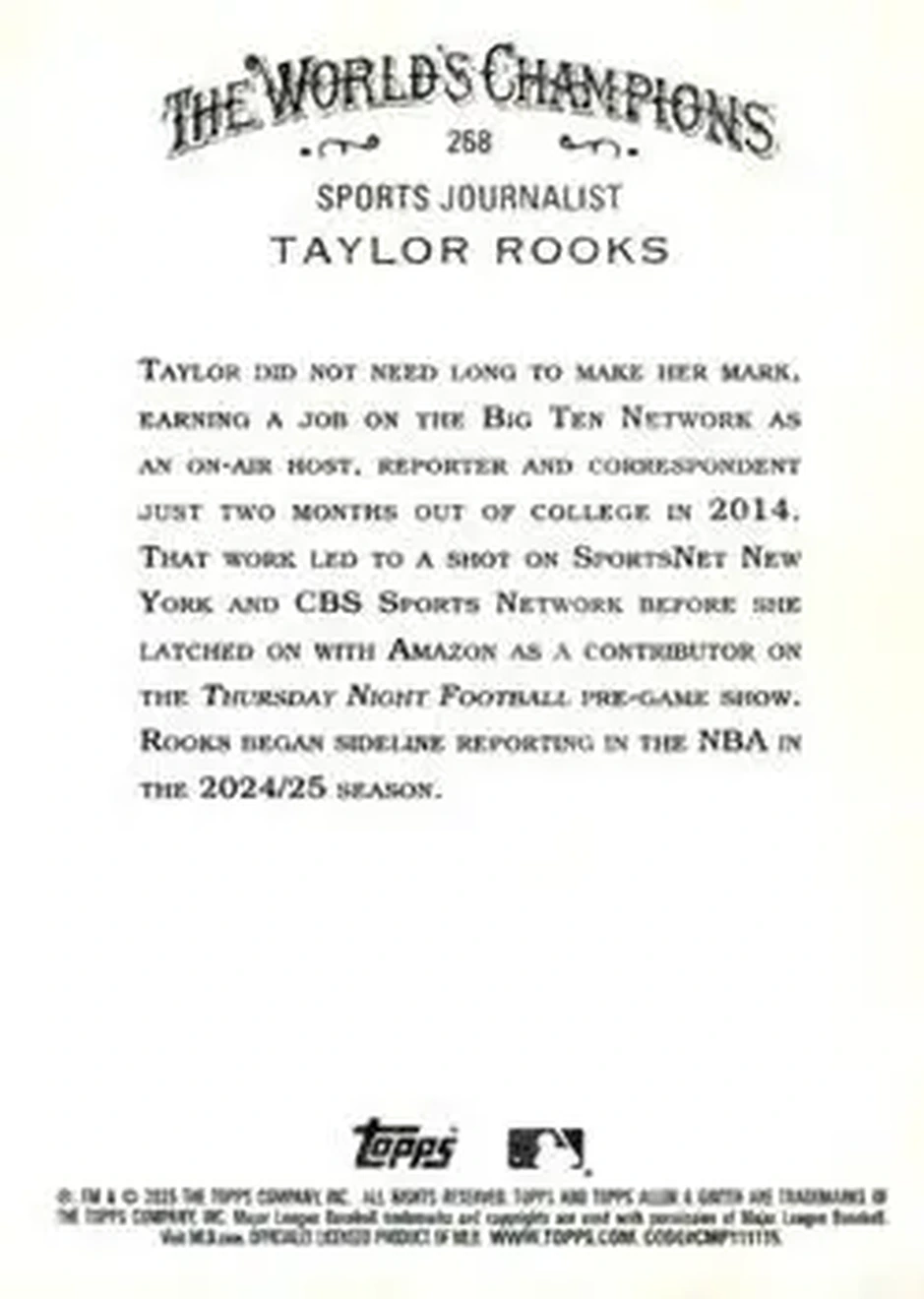 Back of Taylor Rooks
