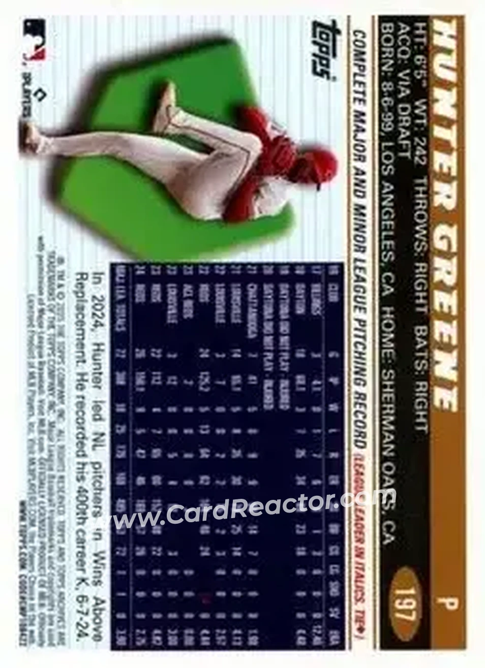Back of Hunter Greene
