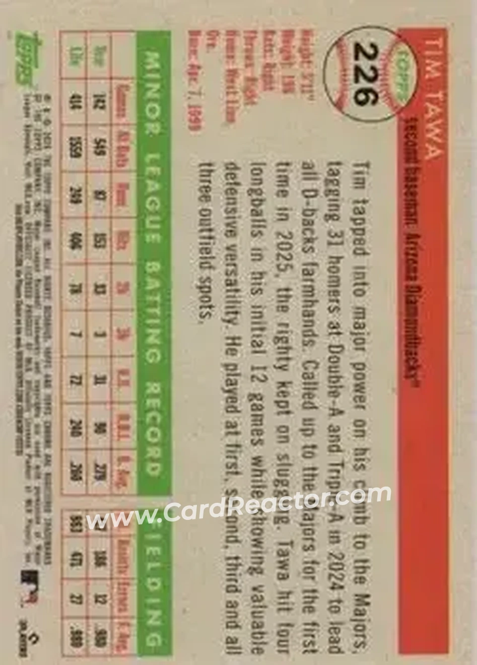 Back of Tim Tawa