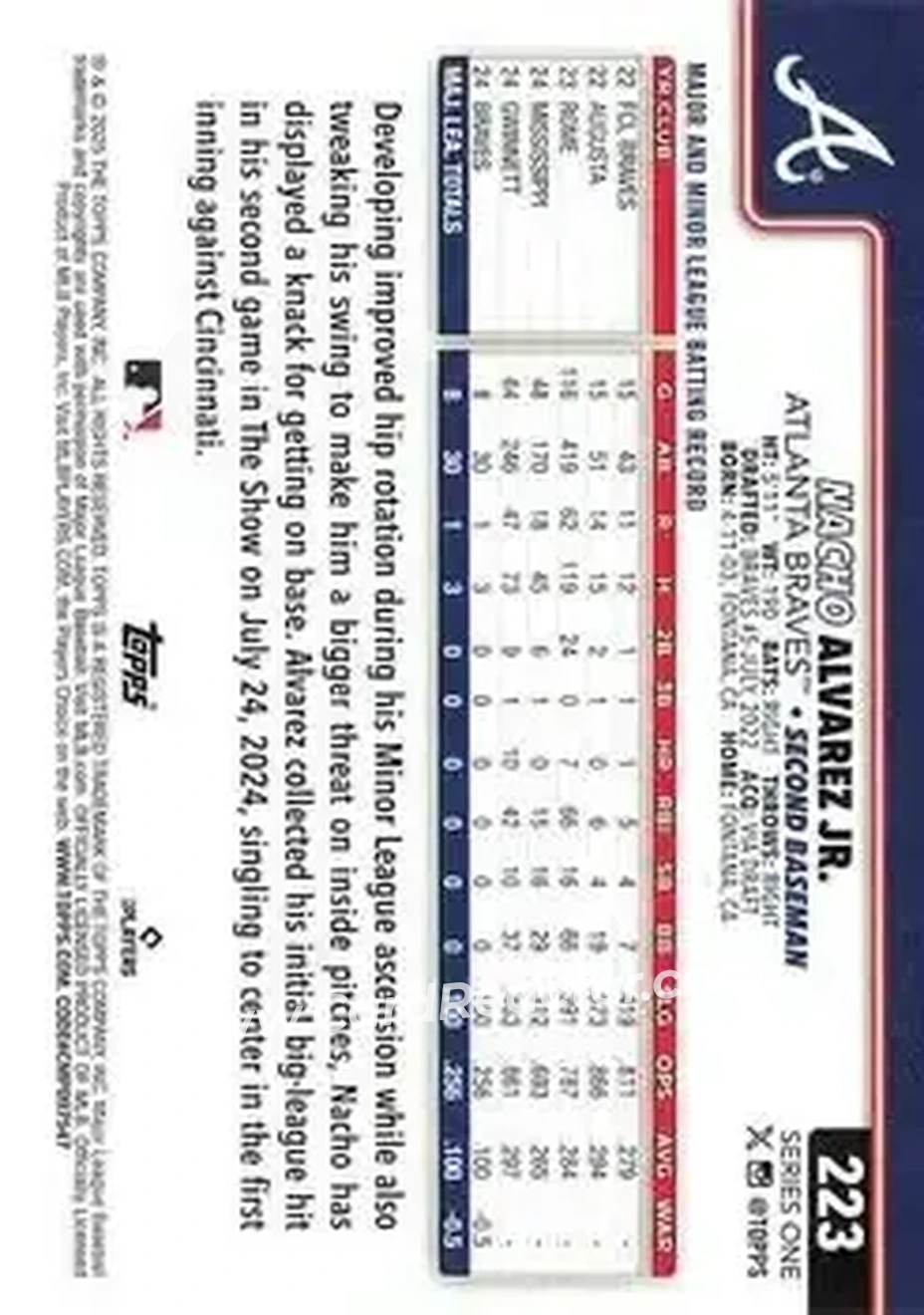 Back of Nacho Alvarez Jr.