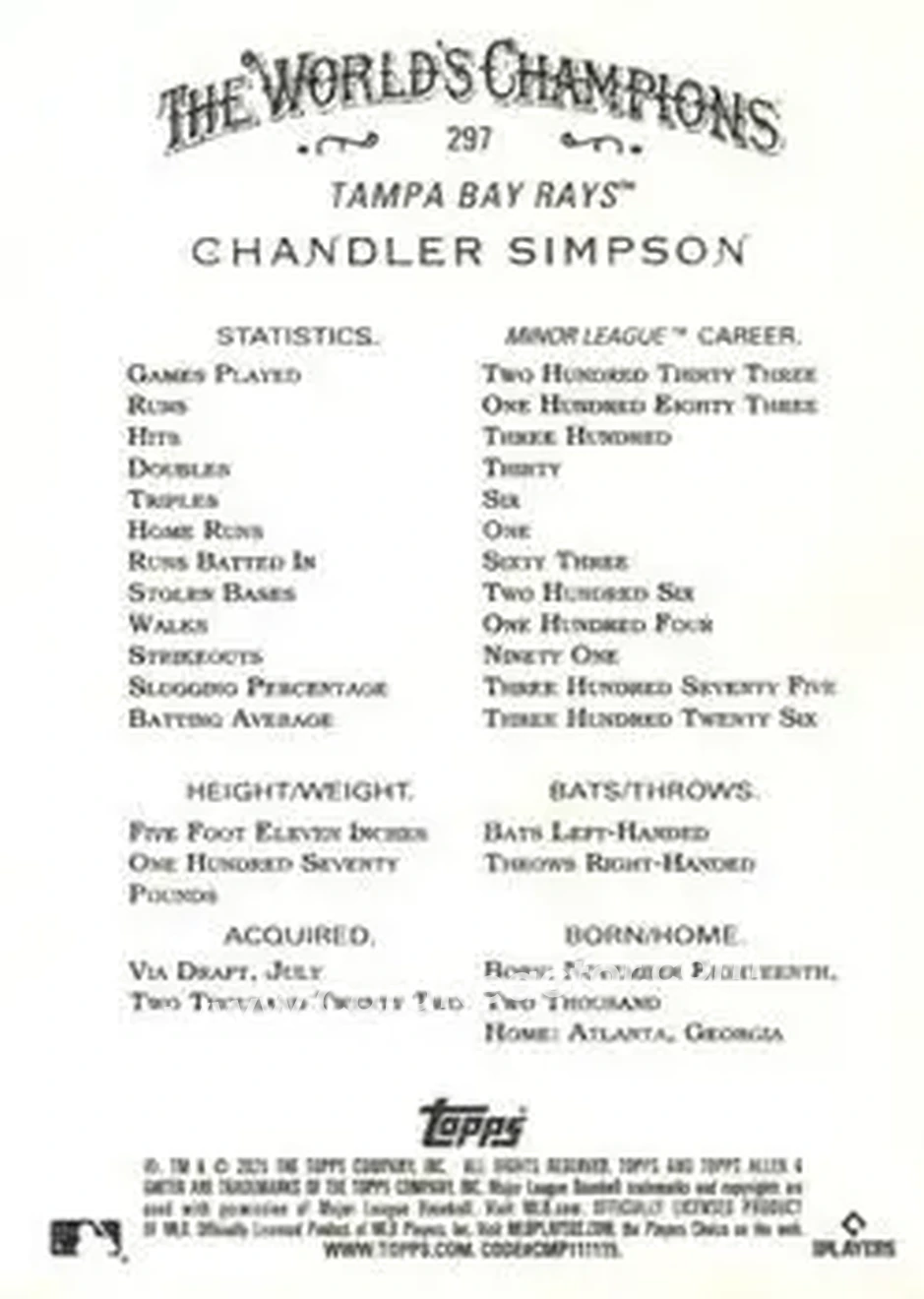 Back of Chandler Simpson