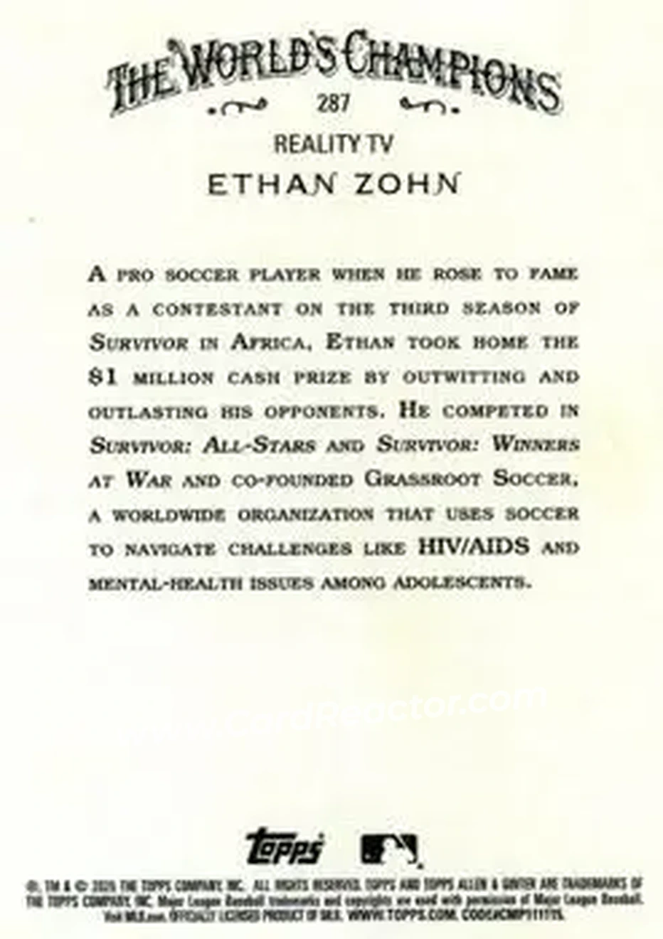 Back of Ethan Zohn