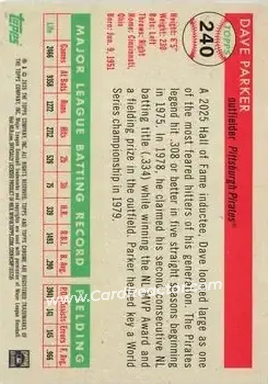 Back of Dave Parker