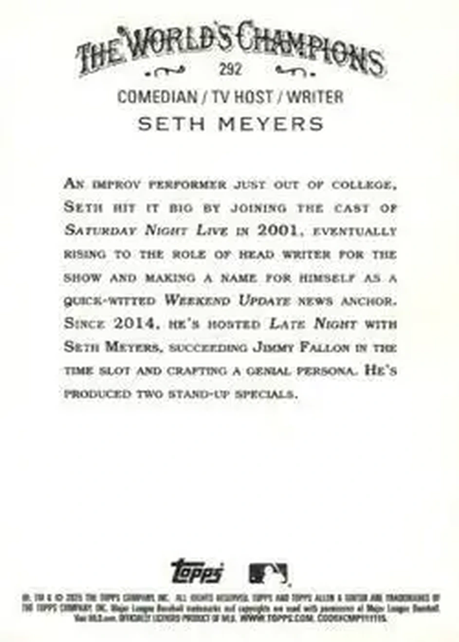 Back of Seth Meyers