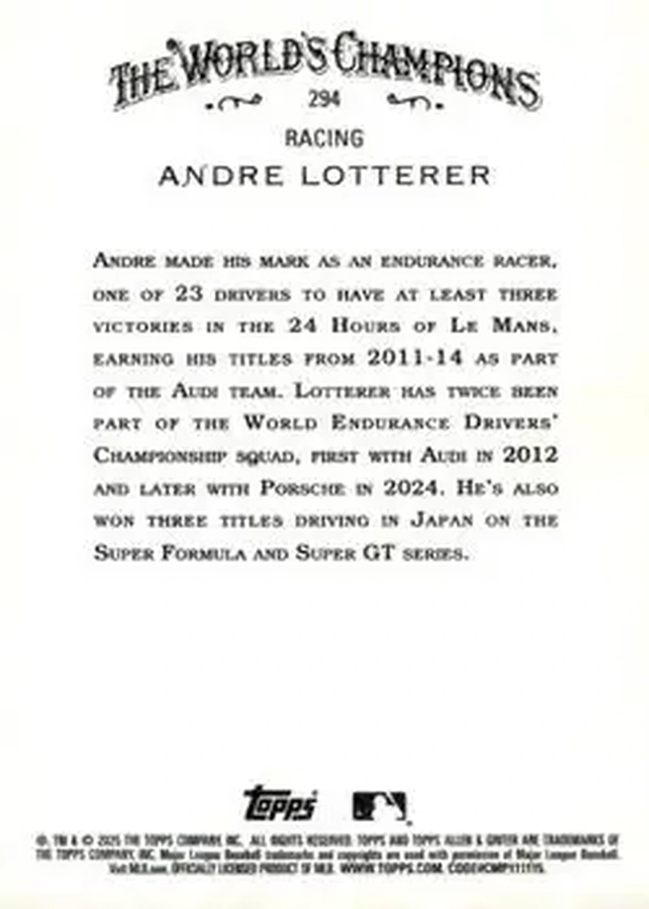 Back of Andre Lotterer