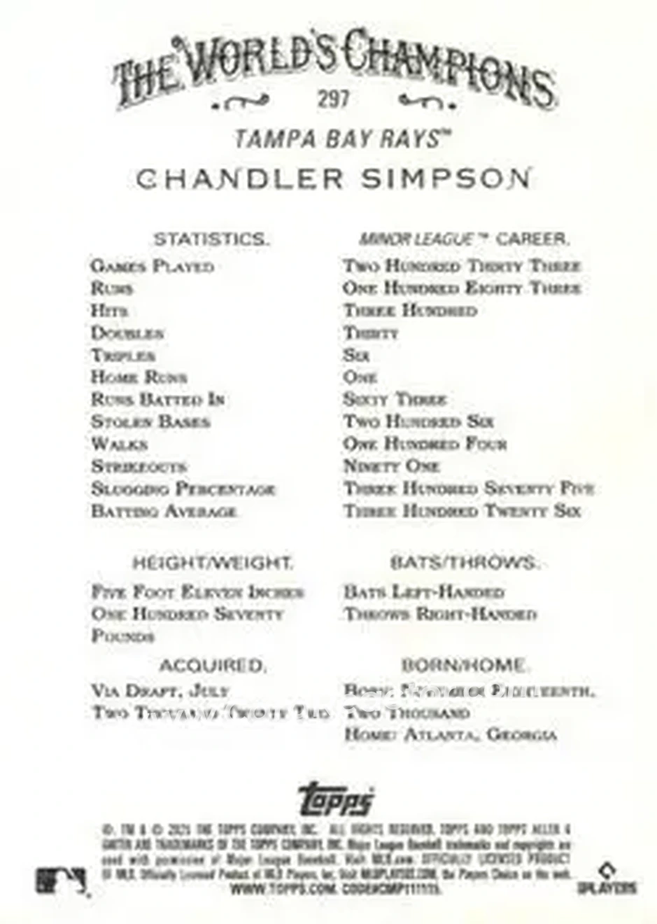 Back of Chandler Simpson