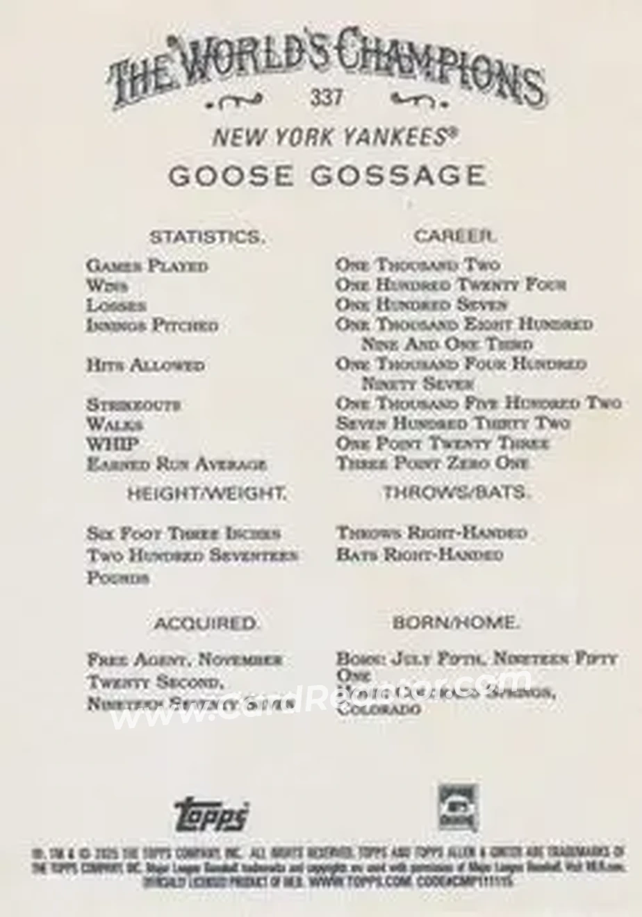 Back of Rich Gossage