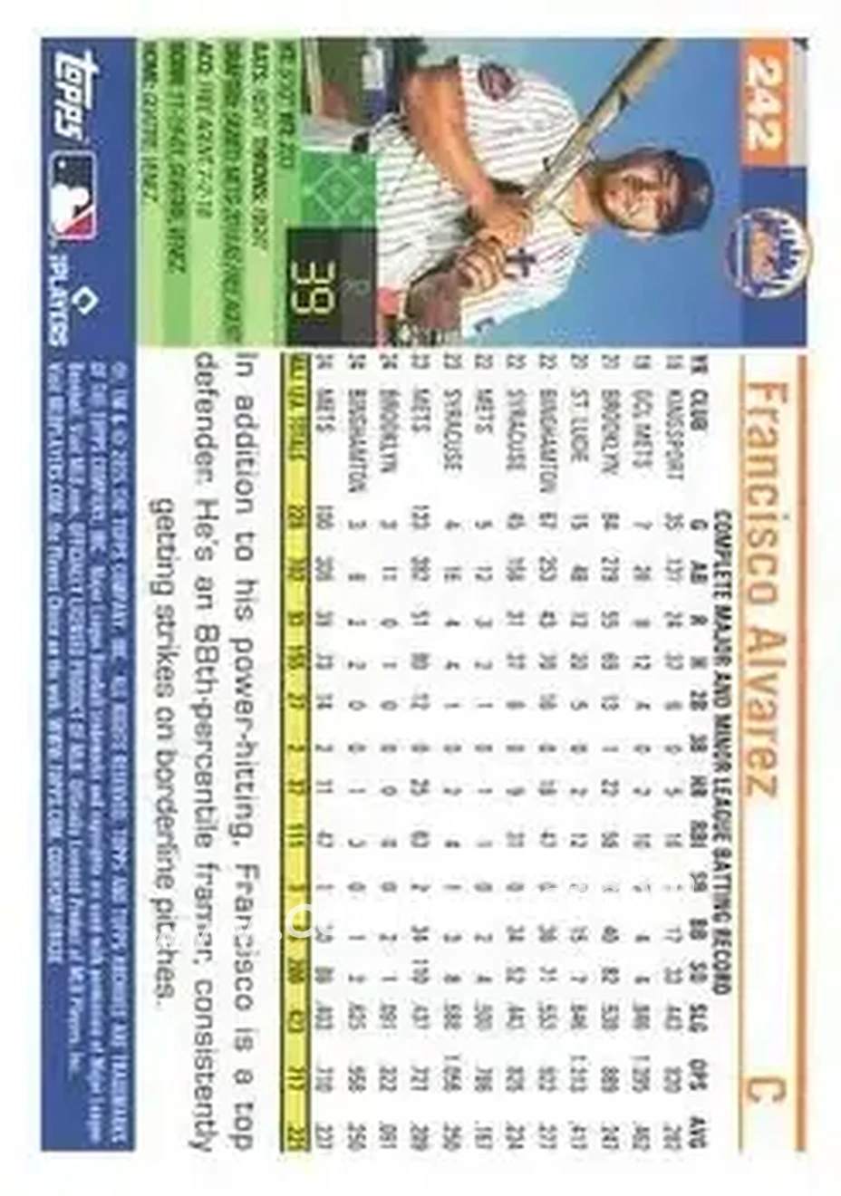 Back of Francisco Alvarez