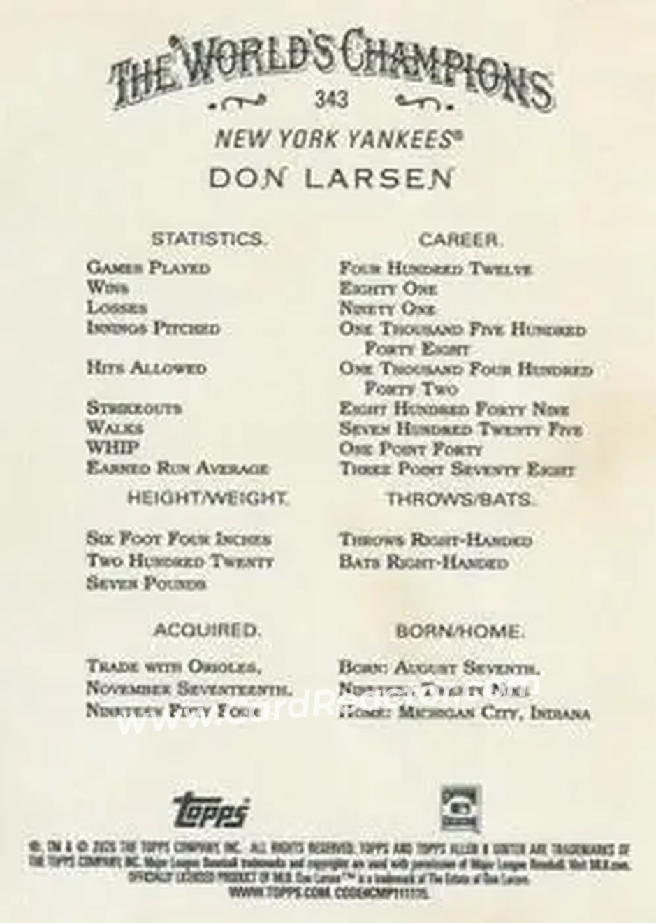 Back of Don Larsen