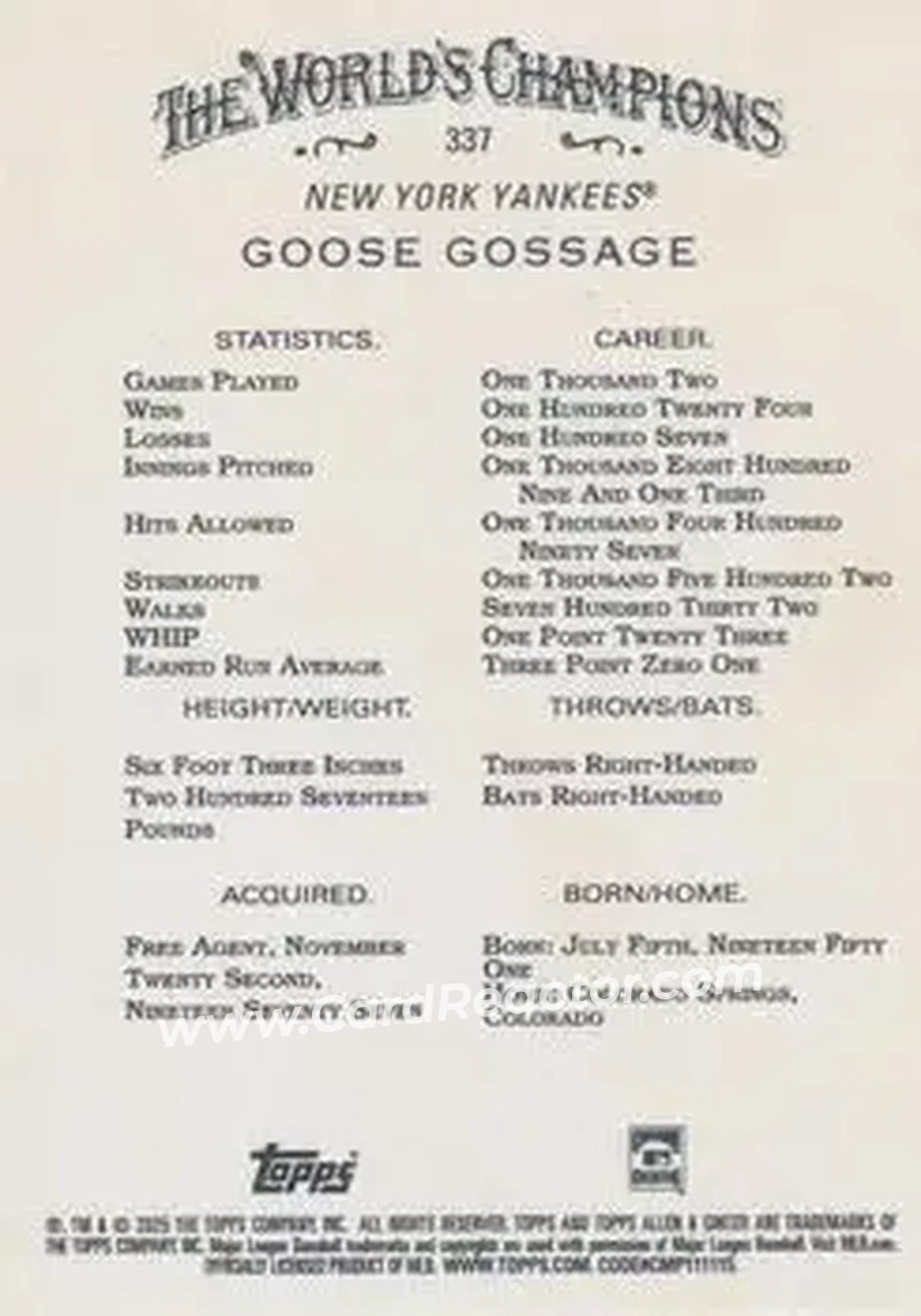 Back of Rich Gossage
