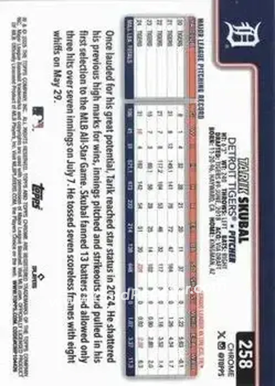 Back of Tarik Skubal