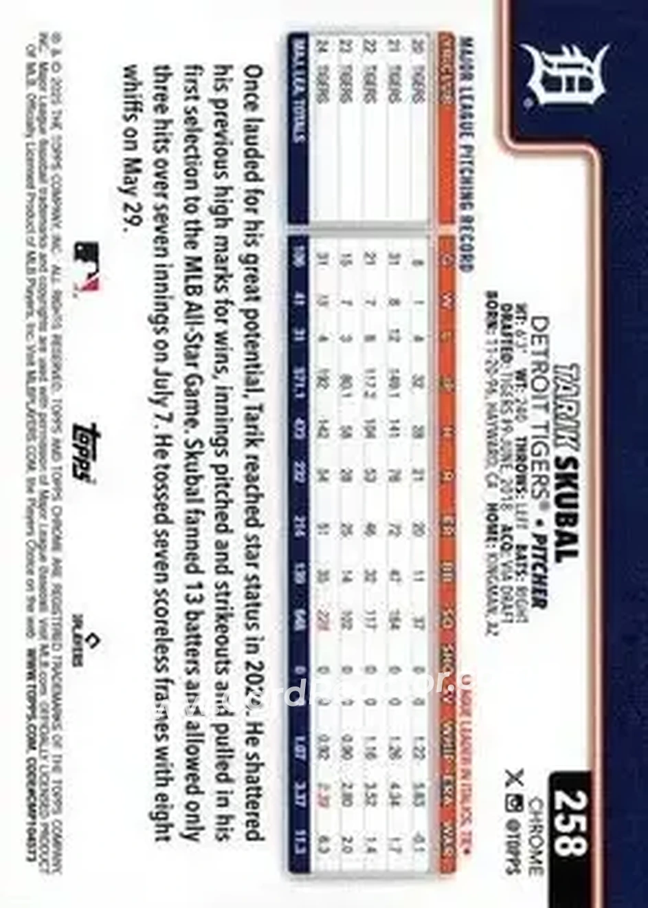 Back of Tarik Skubal
