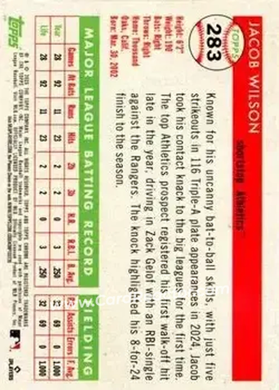 Back of Jacob Wilson