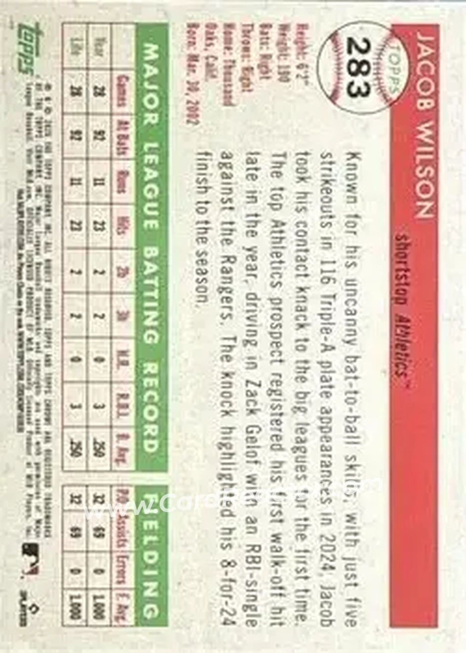 Back of Jacob Wilson