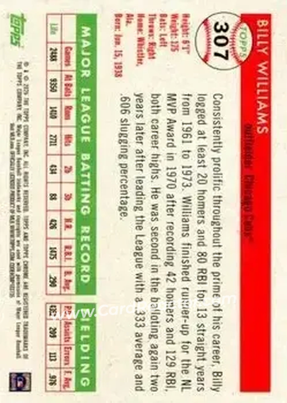 Back of Billy Williams
