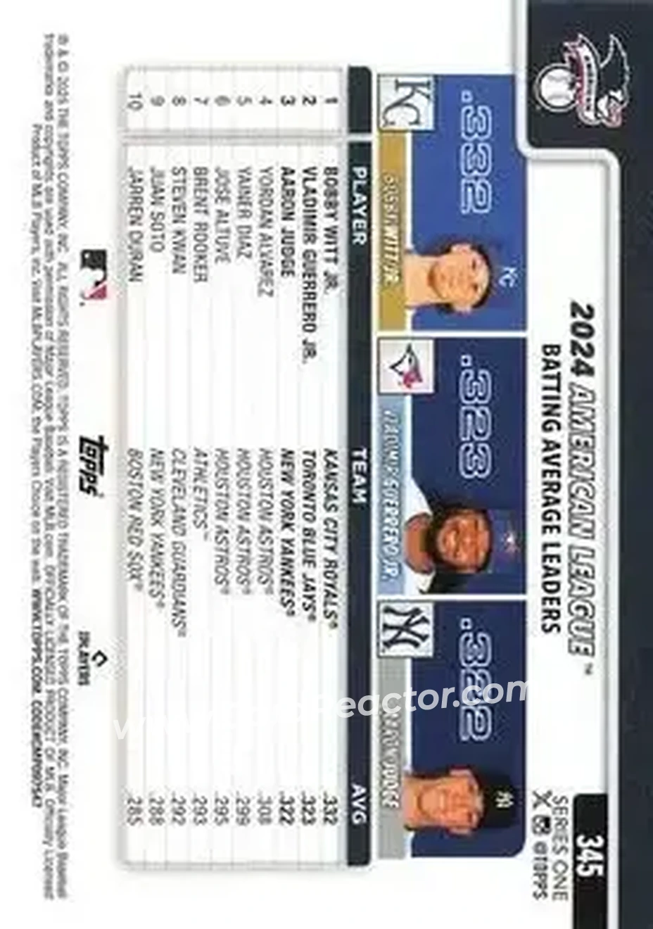 Back of Card #345