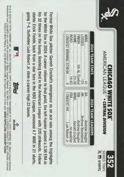 2025 Topps #352 - Chicago White Sox - Chicago White Sox - Back