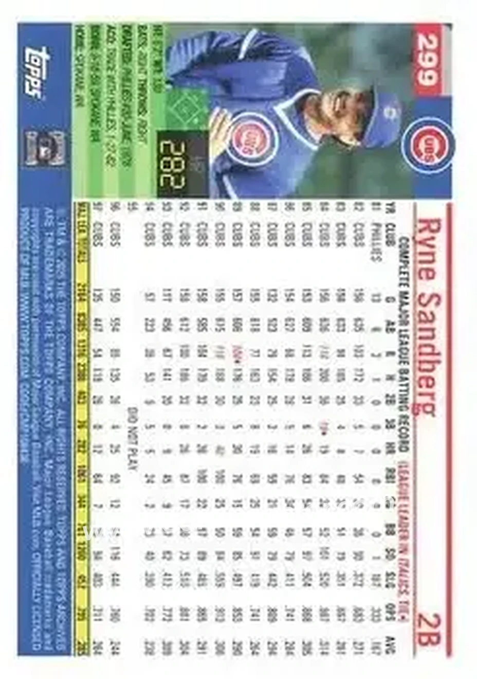 Back of Ryne Sandberg