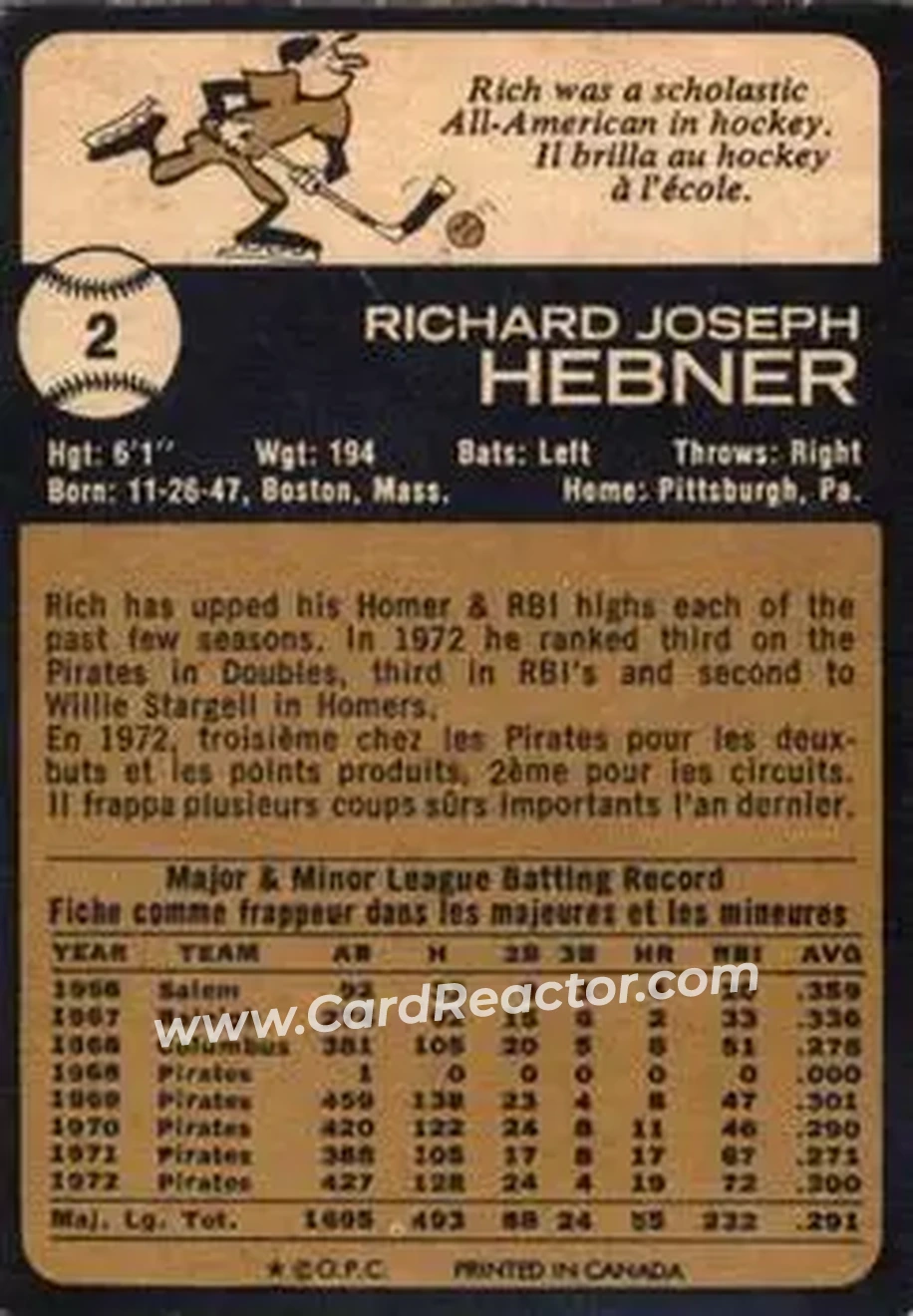 Back of Rich Hebner