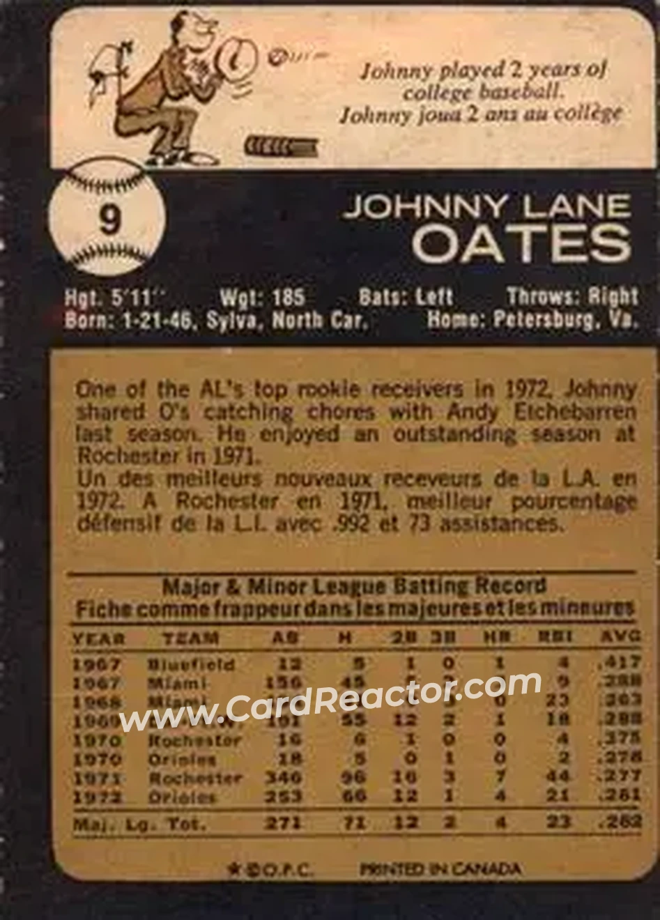 Back of Johnny Oates