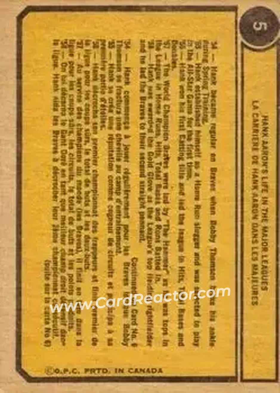 Back of Card #5