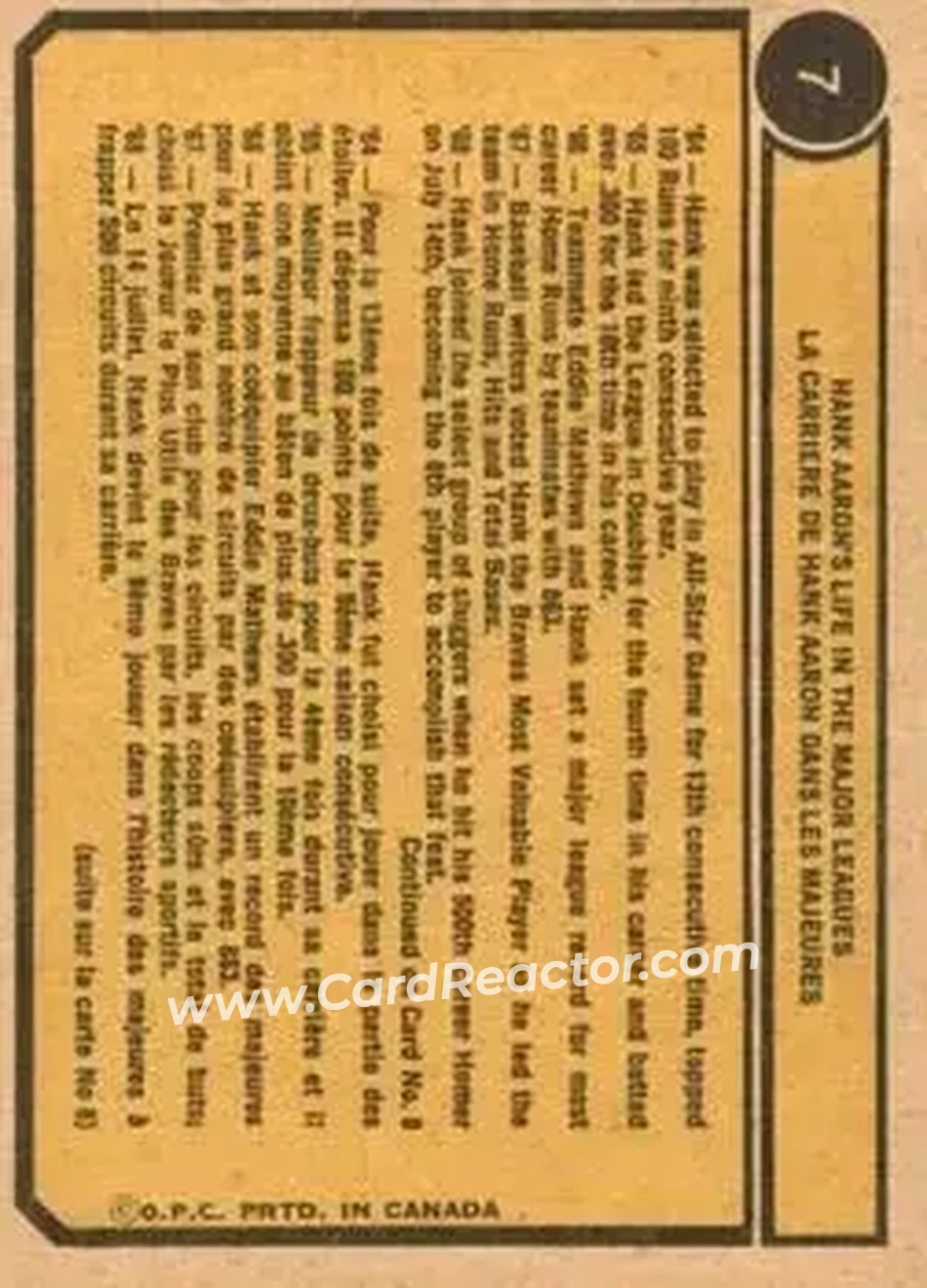 Back of Card #7