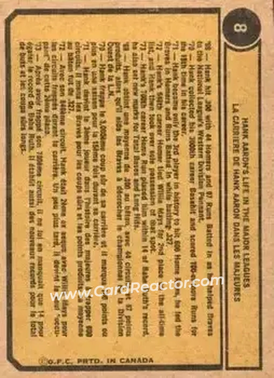 Back of Card #8