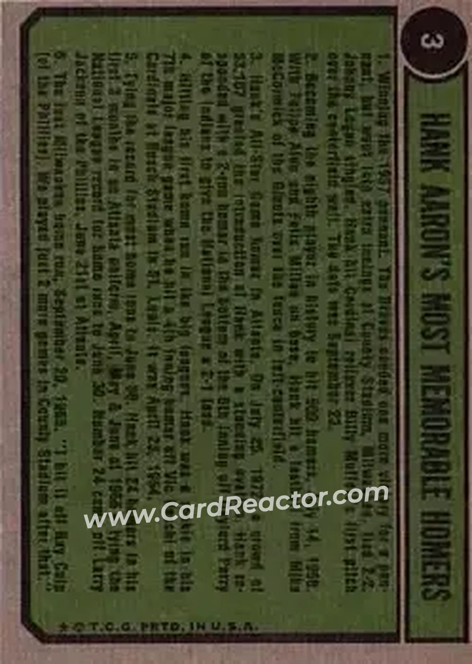 Back of Card #3