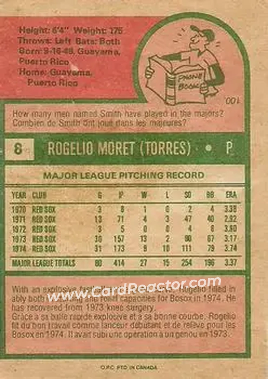 Back of Rogelio Moret