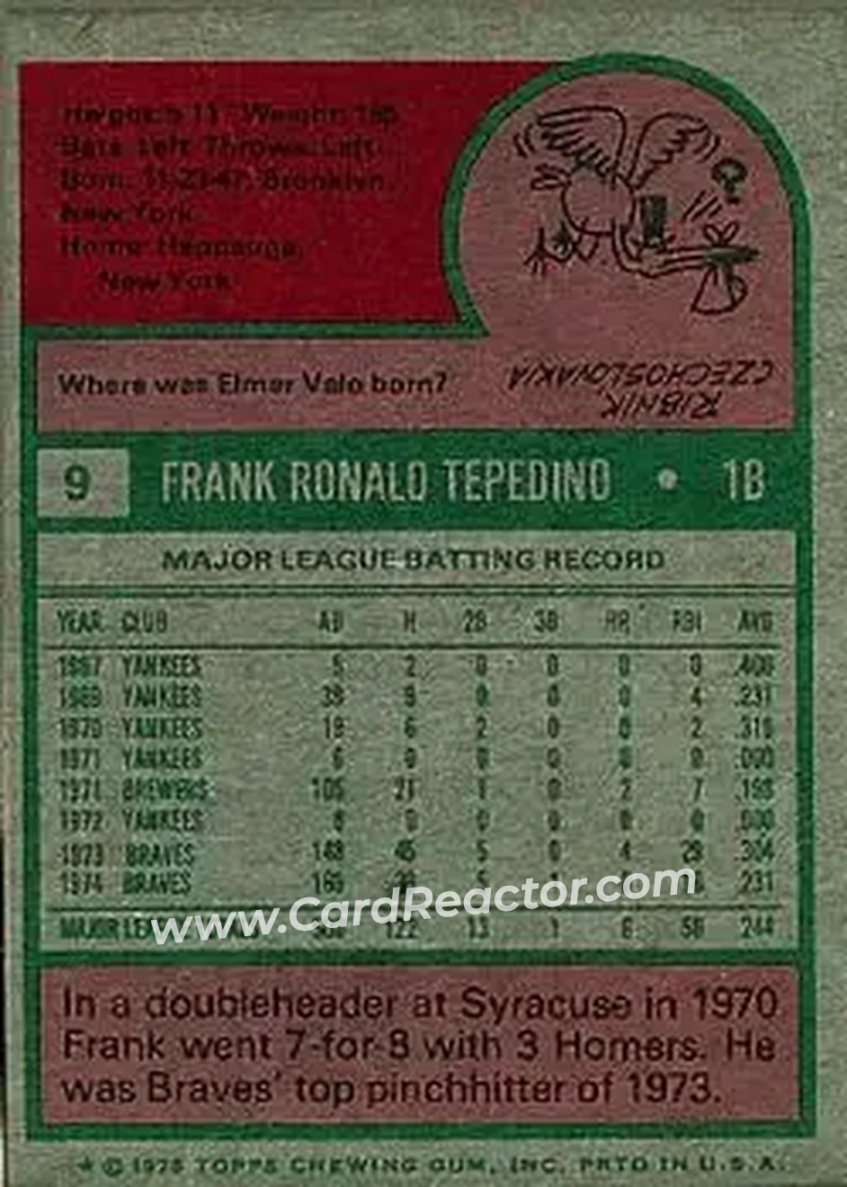 Back of Frank Tepedino