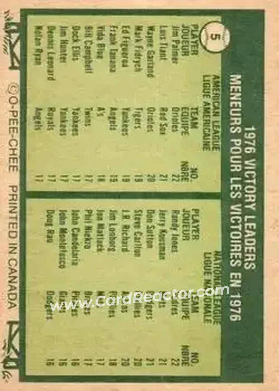 Back of Card #5