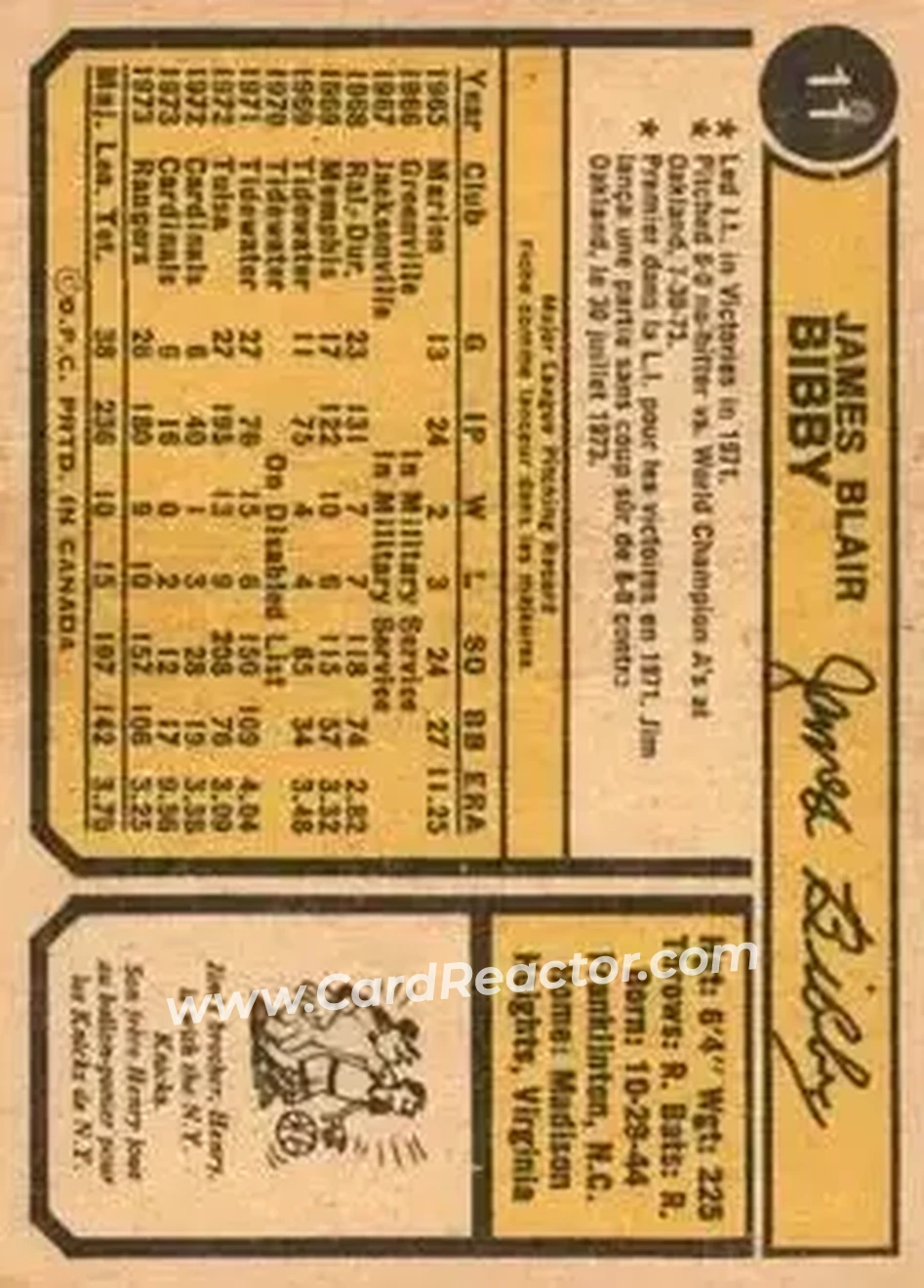 Back of Jim Bibby